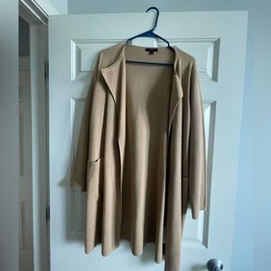 JCrew Collarless Sweater Cardigan - Beige